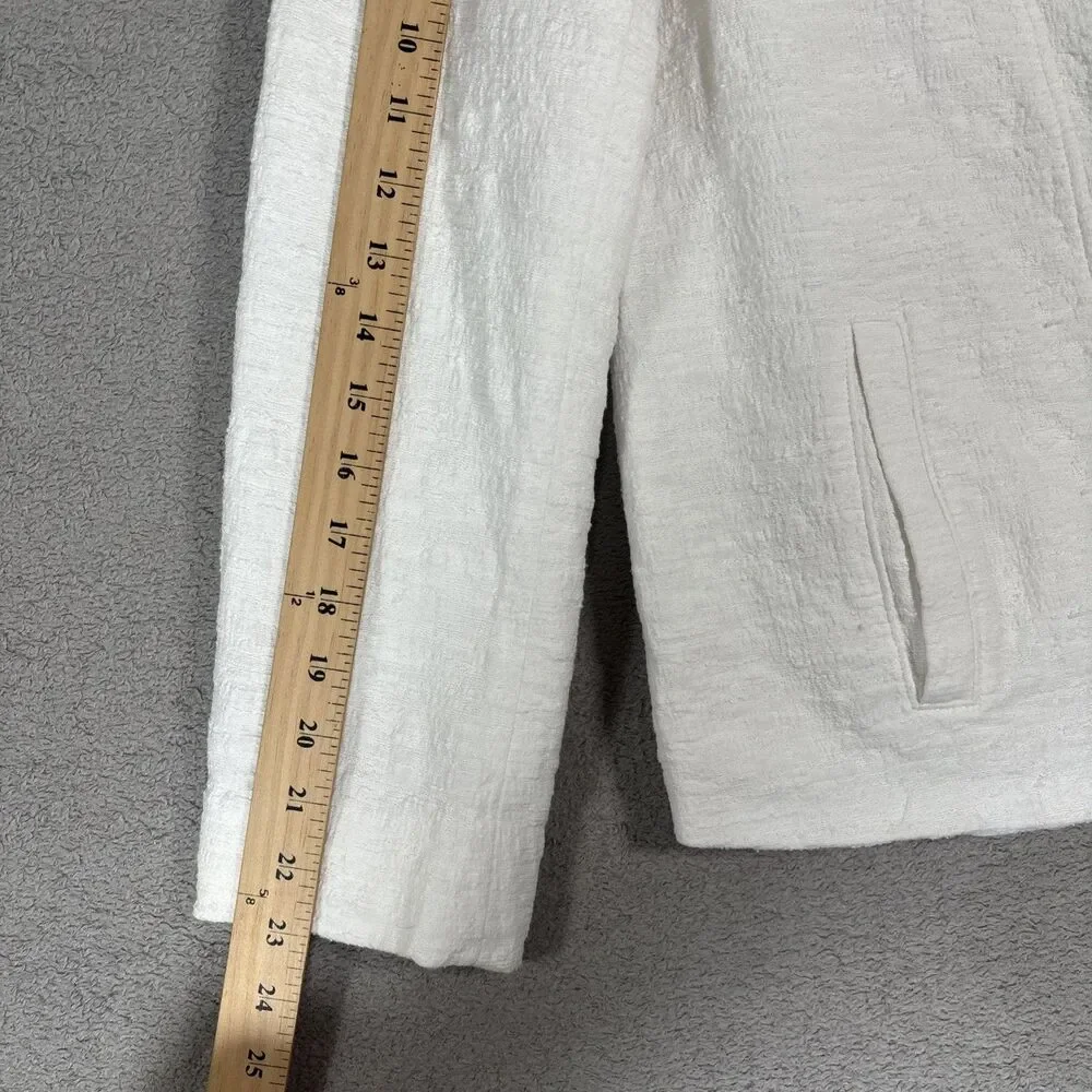 Vince Women’s Size XL Moto Jacket Full Zip‎ Cream Off White Minimalist Textured